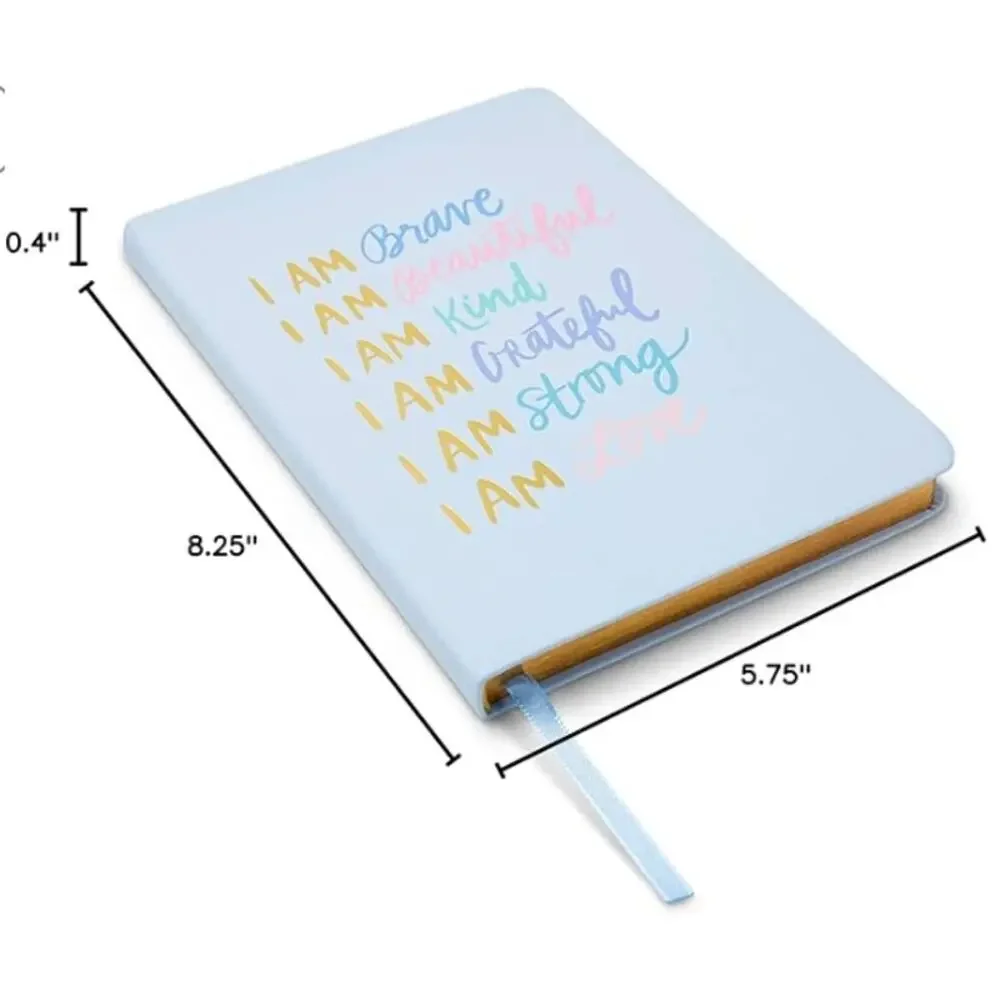 Journal Notebook, Lined Pages, Flexible Designer Cover with Inspiring Quote-Blue